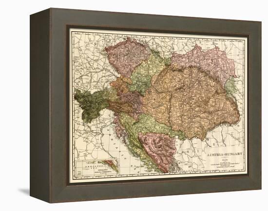 Austria-Hungary - Panoramic Map-Lantern Press-Framed Stretched Canvas
