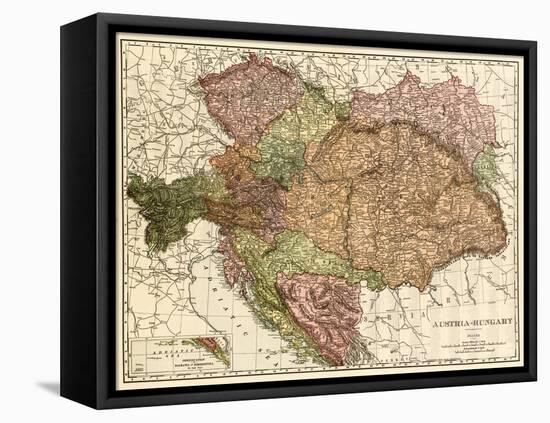 Austria-Hungary - Panoramic Map-Lantern Press-Framed Stretched Canvas