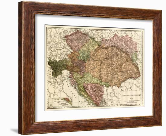 Austria-Hungary - Panoramic Map-Lantern Press-Framed Art Print