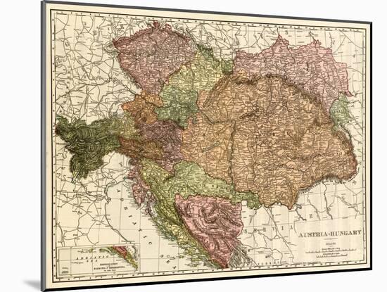 Austria-Hungary - Panoramic Map-Lantern Press-Mounted Art Print