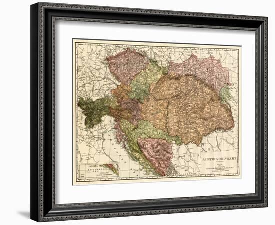 Austria-Hungary - Panoramic Map-Lantern Press-Framed Art Print