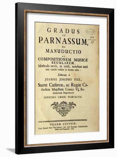 Austria, Johann Joseph Fux, Frontispiece of Gradus Ad Parnassum, 1725-null-Framed Giclee Print