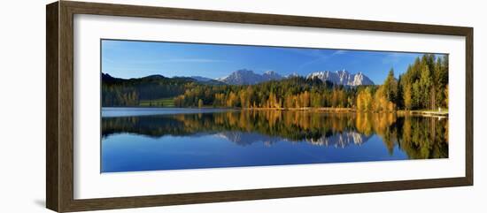 Austria, Kitzbuehel, Black Lake, Autumn,-Ludwig Mallaun-Framed Photographic Print