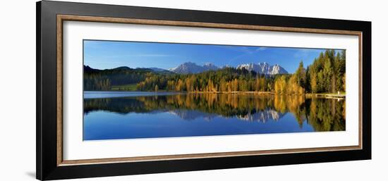 Austria, Kitzbuehel, Black Lake, Autumn,-Ludwig Mallaun-Framed Photographic Print