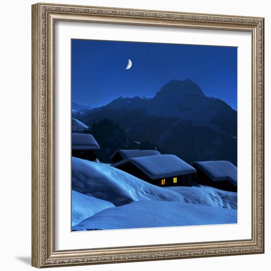 Austria, Kitzbuehel, Snow-Covered Alp (M)-Ludwig Mallaun-Framed Photographic Print