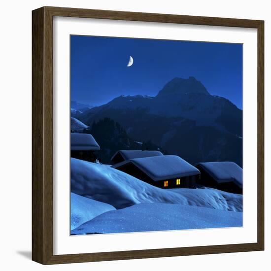 Austria, Kitzbuehel, Snow-Covered Alp (M)-Ludwig Mallaun-Framed Photographic Print