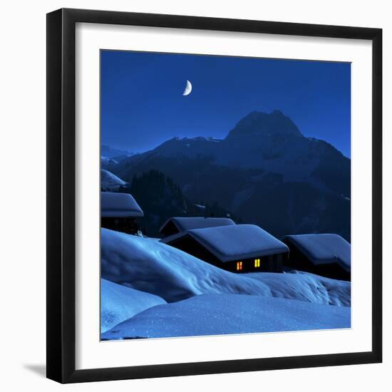 Austria, Kitzbuehel, Snow-Covered Alp (M)-Ludwig Mallaun-Framed Photographic Print