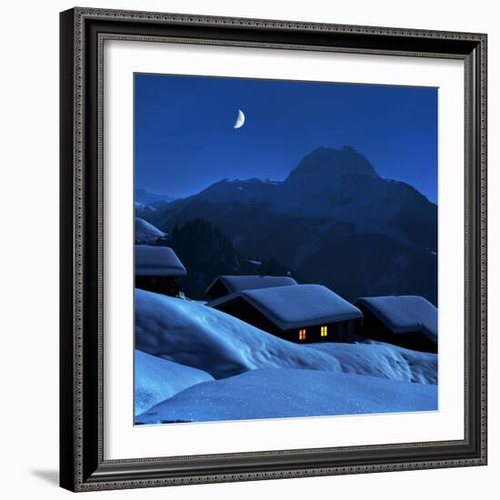 Austria, Kitzbuehel, Snow-Covered Alp (M)-Ludwig Mallaun-Framed Photographic Print