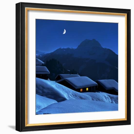 Austria, Kitzbuehel, Snow-Covered Alp (M)-Ludwig Mallaun-Framed Photographic Print