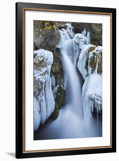 Austria, Lower Austria, MirafŠlle (Waterfall), Winter-Rainer Mirau-Framed Photographic Print