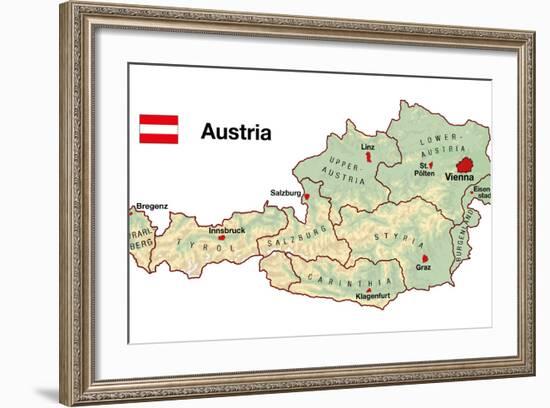 Austria Map-Peter Hermes Furian-Framed Art Print