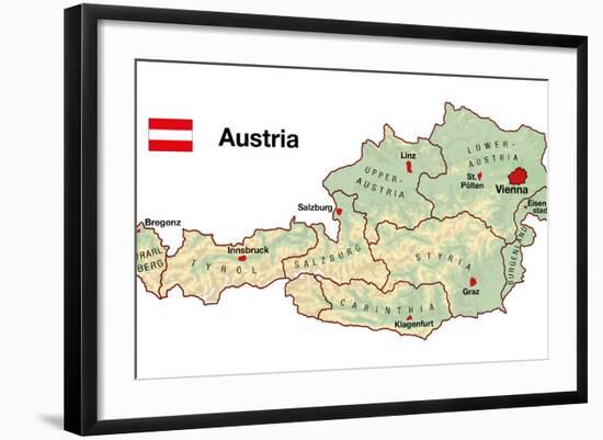 Austria Map-Peter Hermes Furian-Framed Art Print