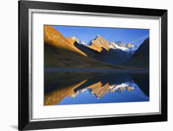 Austria, Obergurgl, Red Moss Valley, Lake, Mountains, Mirroring,-Ludwig Mallaun-Framed Photographic Print