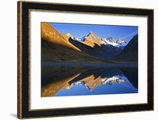 Austria, Obergurgl, Red Moss Valley, Lake, Mountains, Mirroring,-Ludwig Mallaun-Framed Photographic Print