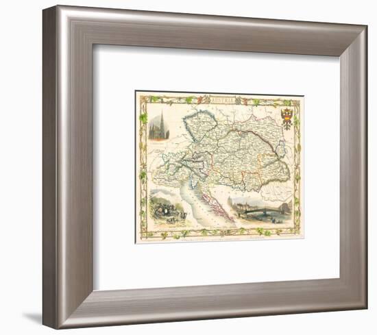 Austria - Östereich Map 1851-Tallis-Framed Art Print