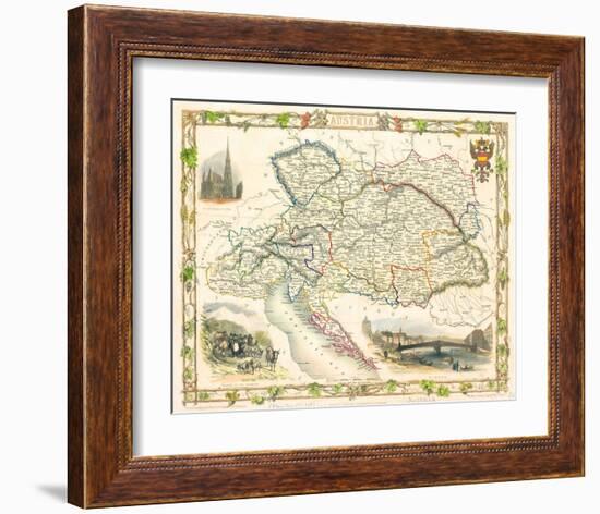 Austria - Östereich Map 1851-Tallis-Framed Art Print