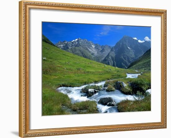 Austria, Pitztal, Plangeroßalpe Against High Violin-Ludwig Mallaun-Framed Photographic Print