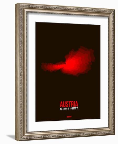 Austria Radiant Map 1-NaxArt-Framed Art Print