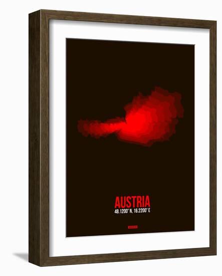 Austria Radiant Map 1-NaxArt-Framed Art Print