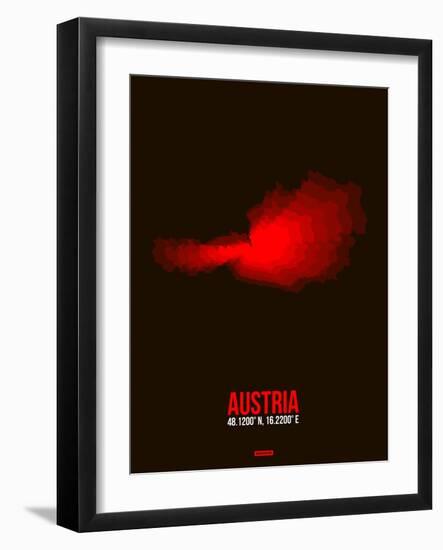 Austria Radiant Map 1-NaxArt-Framed Art Print