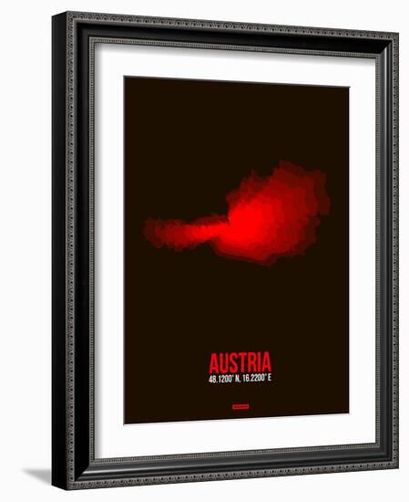 Austria Radiant Map 1-NaxArt-Framed Art Print