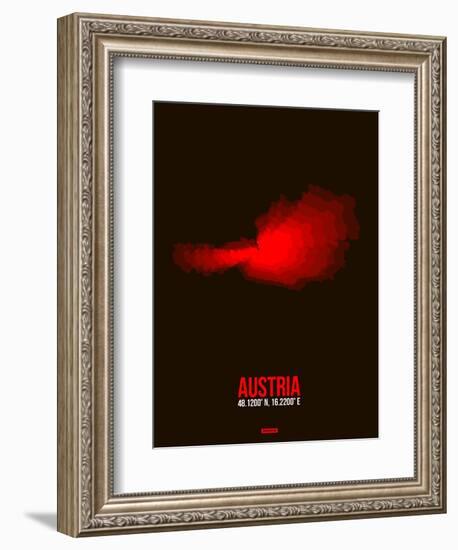 Austria Radiant Map 1-NaxArt-Framed Art Print