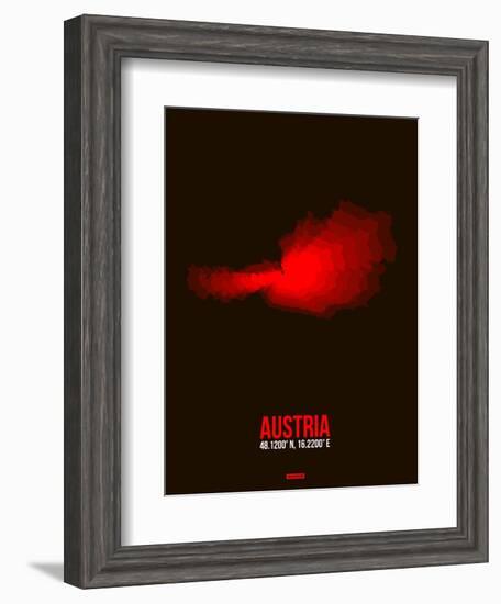 Austria Radiant Map 1-NaxArt-Framed Art Print