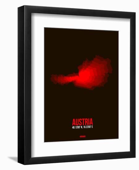 Austria Radiant Map 1-NaxArt-Framed Art Print