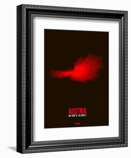 Austria Radiant Map 1-NaxArt-Framed Art Print