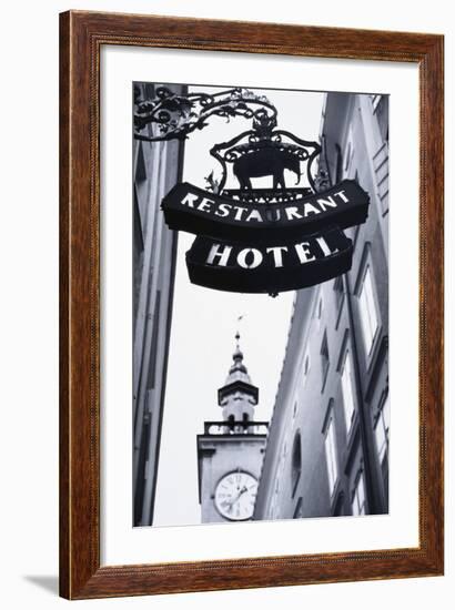 Austria, Salzburg, Hotel Sign-Walter Bibikow-Framed Photographic Print