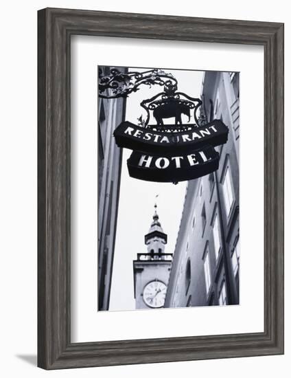 Austria, Salzburg, Hotel Sign-Walter Bibikow-Framed Photographic Print