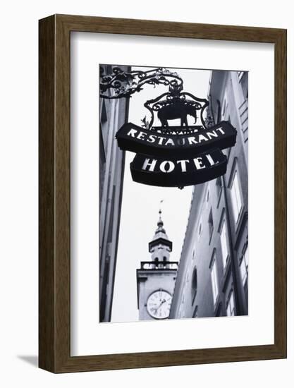 Austria, Salzburg, Hotel Sign-Walter Bibikow-Framed Photographic Print