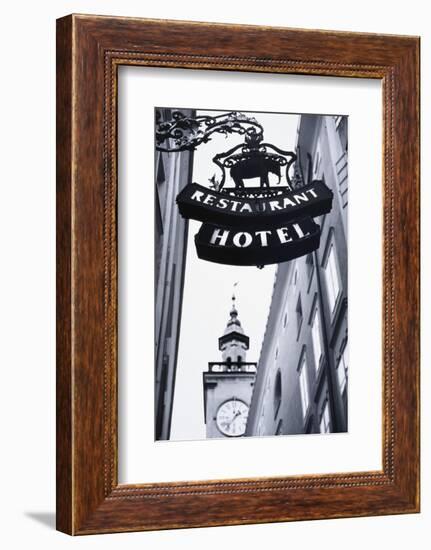 Austria, Salzburg, Hotel Sign-Walter Bibikow-Framed Photographic Print