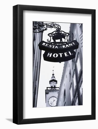 Austria, Salzburg, Hotel Sign-Walter Bibikow-Framed Photographic Print