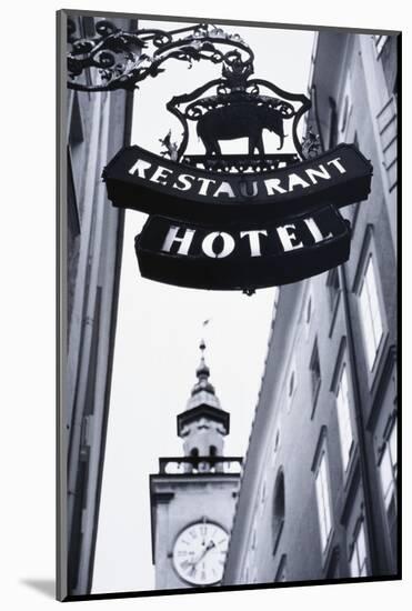 Austria, Salzburg, Hotel Sign-Walter Bibikow-Mounted Photographic Print