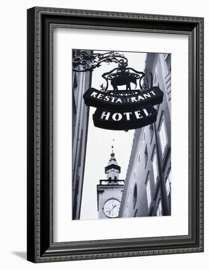 Austria, Salzburg, Hotel Sign-Walter Bibikow-Framed Photographic Print