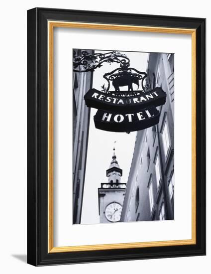 Austria, Salzburg, Hotel Sign-Walter Bibikow-Framed Photographic Print