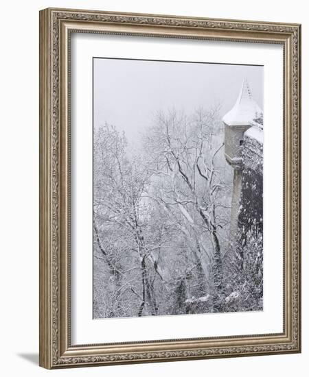 Austria, Salzburg. Part of Salzburg Castle Wall in the Winter-Bill Young-Framed Photographic Print