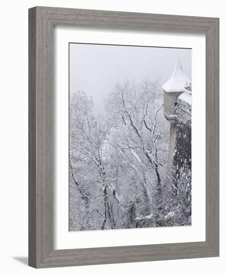 Austria, Salzburg. Part of Salzburg Castle Wall in the Winter-Bill Young-Framed Photographic Print