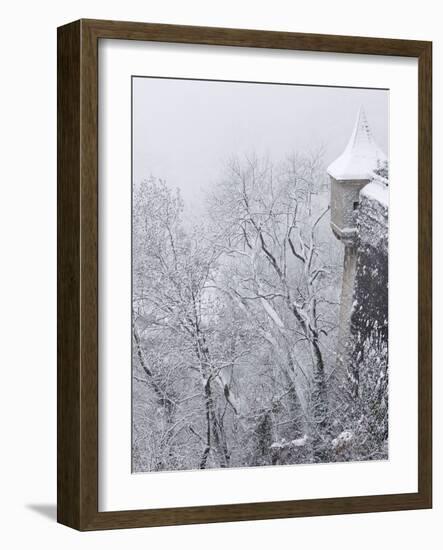 Austria, Salzburg. Part of Salzburg Castle Wall in the Winter-Bill Young-Framed Photographic Print