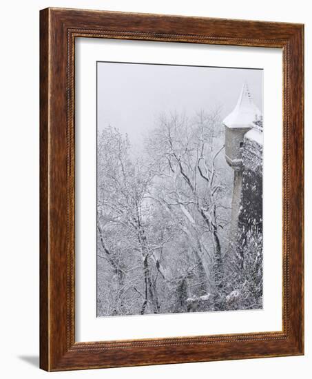 Austria, Salzburg. Part of Salzburg Castle Wall in the Winter-Bill Young-Framed Photographic Print