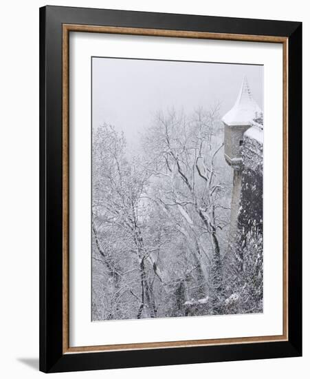 Austria, Salzburg. Part of Salzburg Castle Wall in the Winter-Bill Young-Framed Photographic Print