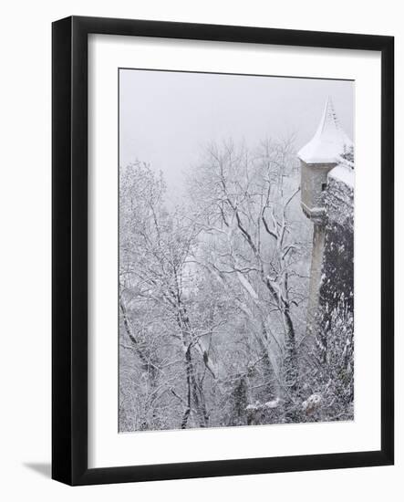 Austria, Salzburg. Part of Salzburg Castle Wall in the Winter-Bill Young-Framed Photographic Print