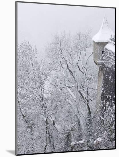 Austria, Salzburg. Part of Salzburg Castle Wall in the Winter-Bill Young-Mounted Photographic Print