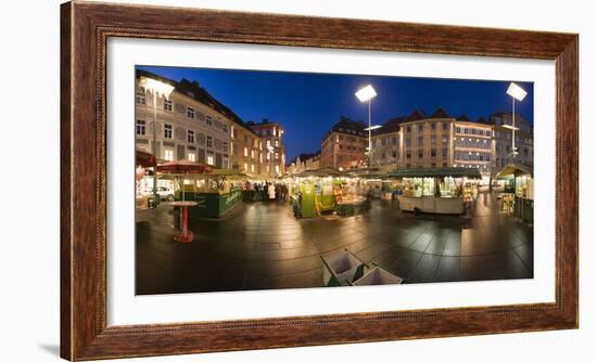 Austria, Styria, Graz, Main-Place, Frontage, Market-Stands, Evening-Mood-Rainer Mirau-Framed Photographic Print