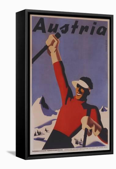 Austria Travel Poster-null-Framed Premier Image Canvas