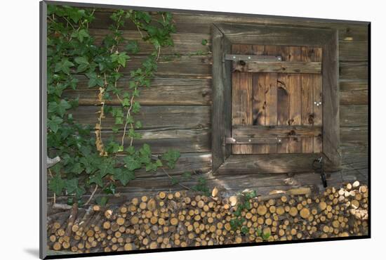 Austria, Tyrol, firewood in front of a wooden facade.-Roland T. Frank-Mounted Photographic Print