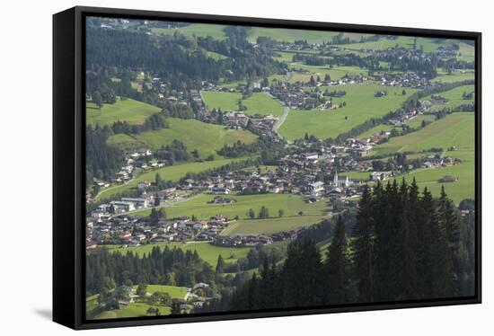 Austria, Tyrol, from the Astberg to Reith bei Kitzbuehel-Roland T. Frank-Framed Stretched Canvas