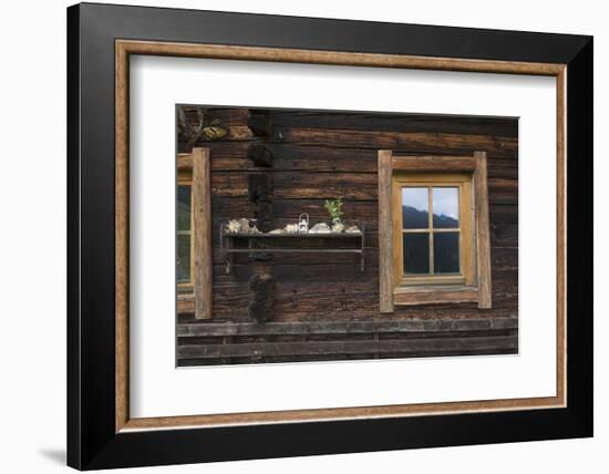 Austria, Tyrol, old window of alpine hut-Roland T. Frank-Framed Photographic Print