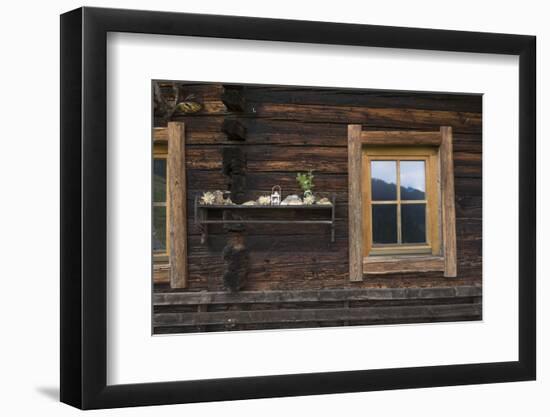 Austria, Tyrol, old window of alpine hut-Roland T. Frank-Framed Photographic Print